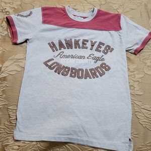 American Eagle Outfitters Kids Graphic Tee - White and Pink